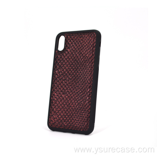 luxury Python Pattern Leather Phone Case Cover